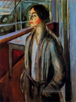  veranda - Frau auf der Veranda 1924 Edvard Munch